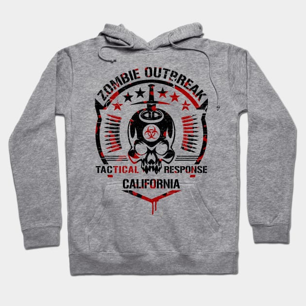 Zombie Outbreak Tactical Response CALIFORNIA Hoodie by Scarebaby